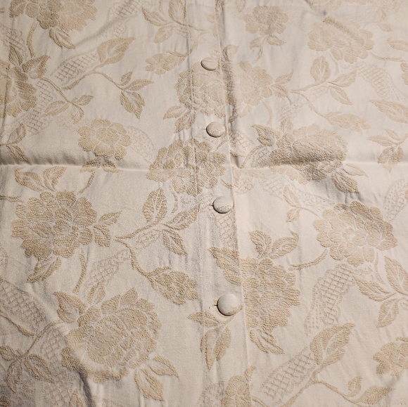 2nd set Pottery Barn Ivory Jacquard Twin Duvet Cover & Sham & Roman Shade - Picture 4 of 9